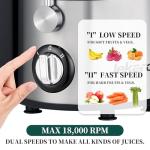 Centrifugal Juicer with Wide Feed Chute and Dual Speeds