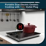 Karinear 110V 2-Burner Electric Cooktop with Knob Control