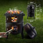 VINGLI 18" Heavy Duty Charcoal BBQ Smoker