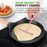 NutriChef 9.45” Non-Stick Crepe Pan with Spreader