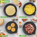 NutriChef 9.45” Non-Stick Crepe Pan with Spreader
