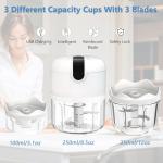 White Cordless Mini Food Chopper - 3 Piece Set