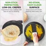 NutriChef 9.45” Non-Stick Crepe Pan with Spreader