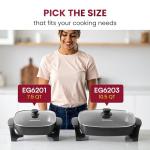Elite Gourmet Non-Stick Electric Skillet with Lid