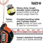 Klein Tools 25-Foot Heavy-Duty Measuring Tape