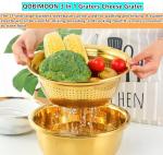 QOBIMOON 3-Piece Stainless Steel Colander Set