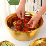 QOBIMOON 3-Piece Stainless Steel Colander Set