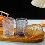 Amzcku Vintage Pink Drinking Glasses Set of 4