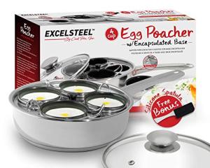 ExcelSteel Non-Stick Egg Poacher for Induction Cooktops
