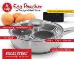 ExcelSteel Non-Stick Egg Poacher for Induction Cooktops