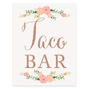 Andaz Press Taco Bar Wedding Party Sign, Floral