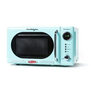 Retro Compact Microwave Oven with LED Display