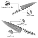 10-Piece Damascus Kitchen Knife Set with Sharpener