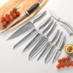 10-Piece Damascus Kitchen Knife Set with Sharpener