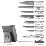 10-Piece Damascus Kitchen Knife Set with Sharpener
