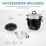 Aroma 6-Cup Rice Cooker and Food Steamer, Black