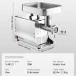 VEVOR 750W Electric Meat Grinder with Sausage Maker