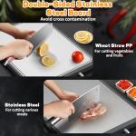 Double-Sided Stainless Steel Cutting Board, Large