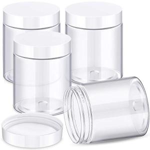 4-Pack Wide Mouth Leak-Proof Plastic Jars