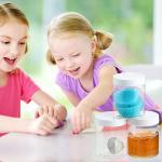 4-Pack Wide Mouth Leak-Proof Plastic Jars