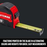 25-Ft Manual-Locking Tape Measure with Fractions