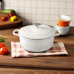 5.5 Quart Enameled Cast Iron Dutch Oven - White