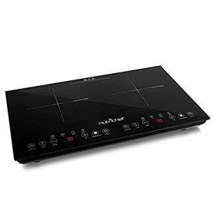 NutriChef Portable Double Induction Cooktop, 1800W