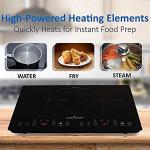 NutriChef Portable Double Induction Cooktop, 1800W