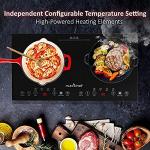 NutriChef Portable Double Induction Cooktop, 1800W