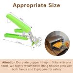 2 Pack Hot Plate Gripper Clips Tongs, Green