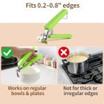 2 Pack Hot Plate Gripper Clips Tongs, Green