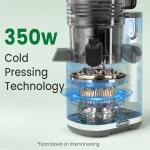 Floisdace J8 Cold Press Juicer with Wide Feed Chute