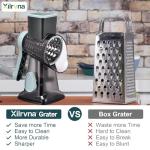 Rotary Cheese Grater with 3 Blades - Grey Blue