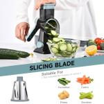 Rotary Cheese Grater with 3 Blades - Grey Blue