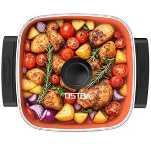 OSTBA 12" Electric Skillet with Glass Lid