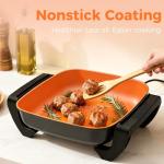 OSTBA 12" Electric Skillet with Glass Lid