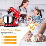 Garvee 7.5QT Tilt-Head Stand Mixer in Red