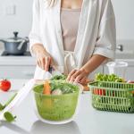 5 Qt Salad Spinner with Lid and Double-Lock Handle