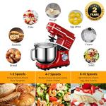 Garvee 7.5QT Tilt-Head Stand Mixer in Red