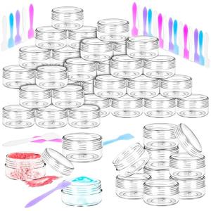 MotBach 50PCS Clear Sample Containers with Spatulas