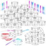 MotBach 50PCS Clear Sample Containers with Spatulas