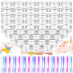 MotBach 50PCS Clear Sample Containers with Spatulas