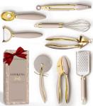 Gold and Beige 8-Piece Cooking Utensil Set