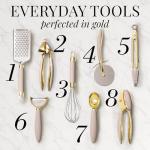Gold and Beige 8-Piece Cooking Utensil Set