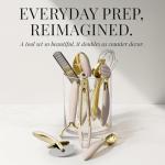 Gold and Beige 8-Piece Cooking Utensil Set