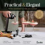 Barillio Black Cocktail Shaker Set with Stand