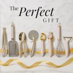 Gold and Beige 8-Piece Cooking Utensil Set