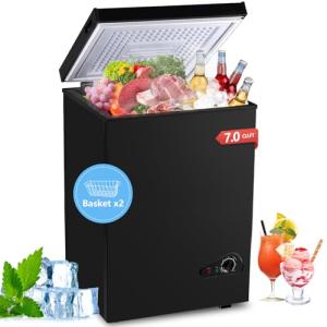 Euasoo 7.0 Cu.Ft Compact Adjustable Chest Freezer