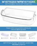 2 Pack W10710203 Refrigerator Door Bin Replacement