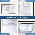 Frestec 1.7 Cu.Ft Compact Mini Fridge with Freezer
